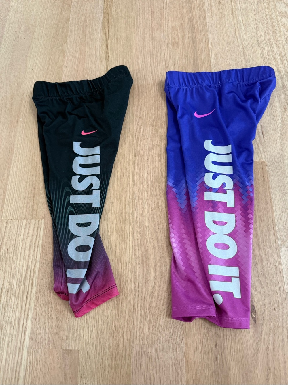 Nike Kids' 'Just Do It' Gradient Leggings - Black, Purple & Pink size 3T